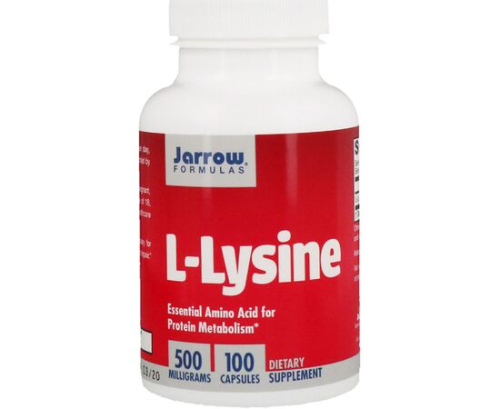 Аминокислота Jarrow Formulas L-Лизин, L-Lysine, 500 мг, 100 Капсул (JRW-15004)