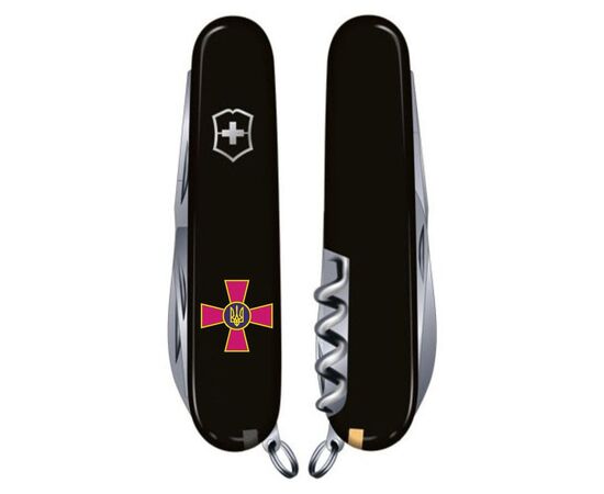 Нож Victorinox Climber Army Black "Емблема ВСУ" (1.3703.3_W0010u), изображение 3 Нож Victorinox Climber Army Black "Емблема ВСУ" (1.3703.3_W0010u), изображение 3