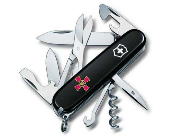 Нож Victorinox Climber Army Black "Емблема ВСУ" (1.3703.3_W0010u)