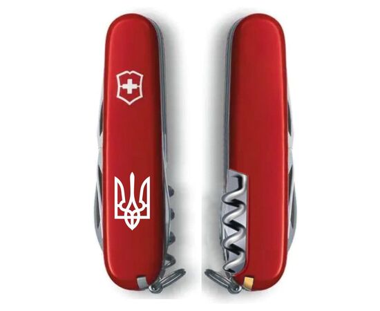 Нож Victorinox Climber Ukraine Red "Тризуб" (1.3703_T0010u), изображение 2 Нож Victorinox Climber Ukraine Red "Тризуб" (1.3703_T0010u), изображение 2