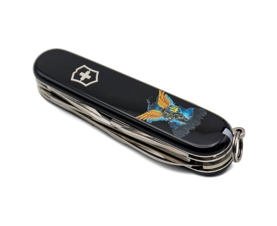 Нож Victorinox Climber Ukraine Black "Янгол ЗСУ" (1.3703.3_T1061u), изображение 5