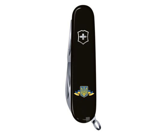 Нож Victorinox Climber Ukraine Black "Герб України Зі Стрічкою" (1.3703.3_T1010u), изображение 4