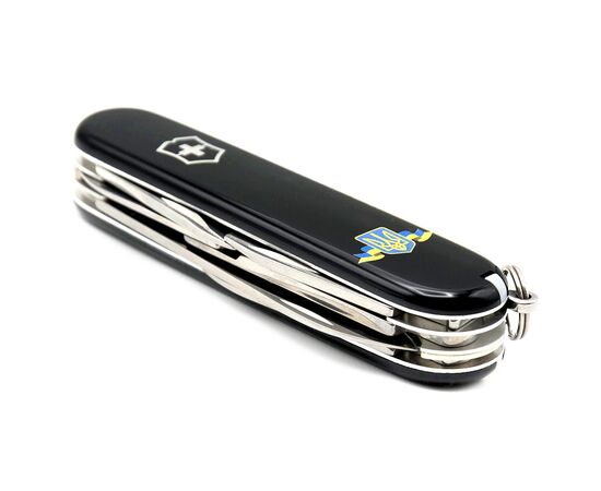 Нож Victorinox Climber Ukraine Black "Герб України Зі Стрічкою" (1.3703.3_T1010u), изображение 5