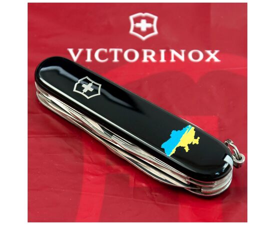 Нож Victorinox Climber Ukraine Black "Карта України Жовто-Блакитна" (1.3703.3_T1166u), изображение 2