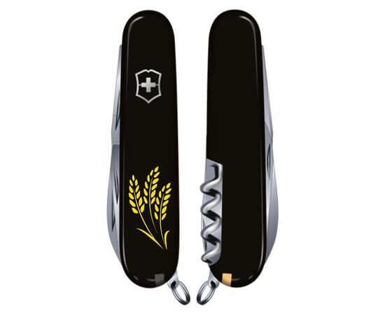 Нож Victorinox Climber Ukraine Black "Колосся Пшениці" (1.3703.3_T1338u), изображение 2 Нож Victorinox Climber Ukraine Black "Колосся Пшениці" (1.3703.3_T1338u), изображение 2