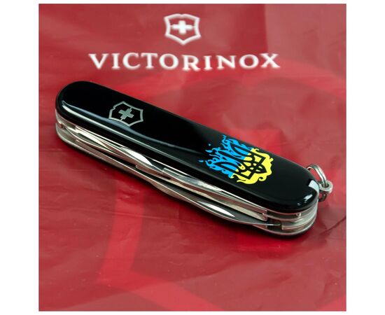 Ніж Victorinox Climber Ukraine Black "Вогняний Тризуб" (1.3703.3_T0316u), зображення 2