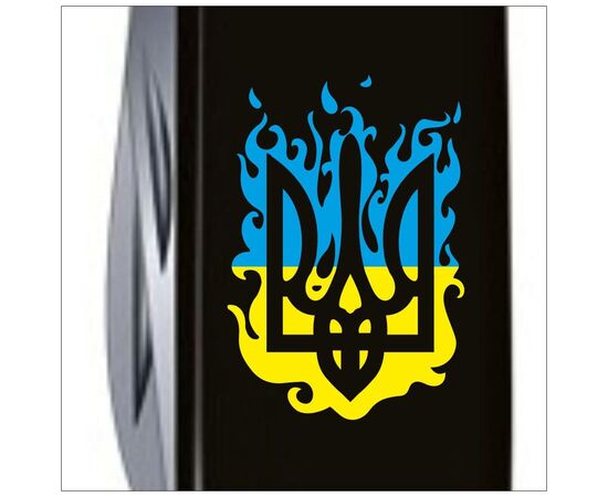 Ніж Victorinox Climber Ukraine Black "Вогняний Тризуб" (1.3703.3_T0316u), зображення 4