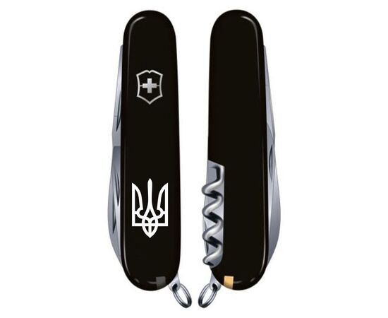 Нож Victorinox Climber Ukraine Black "Тризуб" (1.3703.3_T0010u), изображение 2