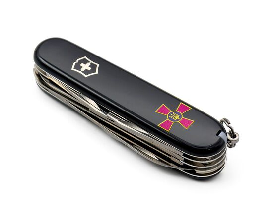 Нож Victorinox Huntsman Army Black "Емблема ЗСУ" (1.3713.3_W0010u), изображение 4