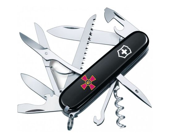 Нож Victorinox Huntsman Army Black "Емблема ЗСУ" (1.3713.3_W0010u)