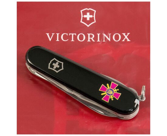 Нож Victorinox Huntsman Army Black "Емблема СВ ЗСУ" (1.3713.3_W0020u), изображение 2 Нож Victorinox Huntsman Army Black "Емблема СВ ЗСУ" (1.3713.3_W0020u), изображение 2