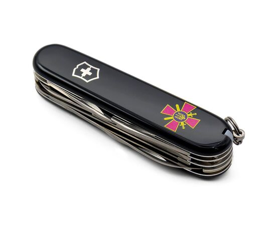 Нож Victorinox Huntsman Army Black "Емблема СВ ЗСУ" (1.3713.3_W0020u), изображение 6 Нож Victorinox Huntsman Army Black "Емблема СВ ЗСУ" (1.3713.3_W0020u), изображение 6