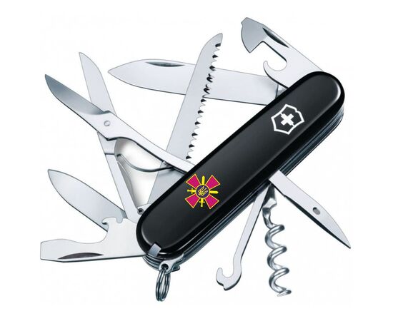 Нож Victorinox Huntsman Army Black "Емблема СВ ЗСУ" (1.3713.3_W0020u)