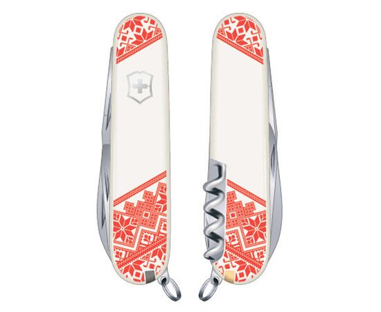 Нож Victorinox Huntsman Ukraine White "Вишиванка" (1.3713.7_T0051r), изображение 2 Нож Victorinox Huntsman Ukraine White "Вишиванка" (1.3713.7_T0051r), изображение 2
