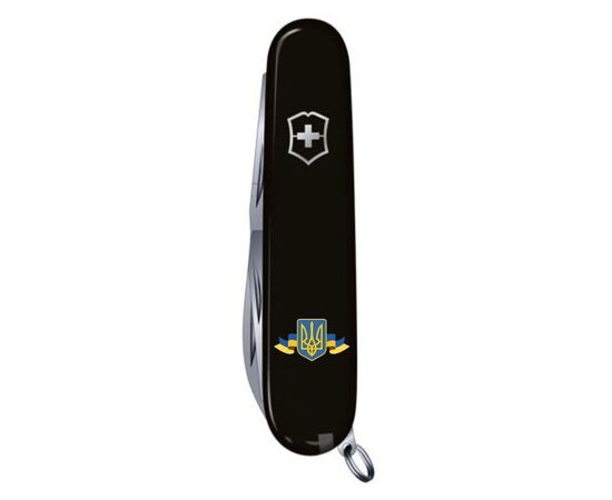 Ніж Victorinox Huntsman Ukraine Black "Герб України Зі Стрічкою" (1.3713.3_T1010u), зображення 6