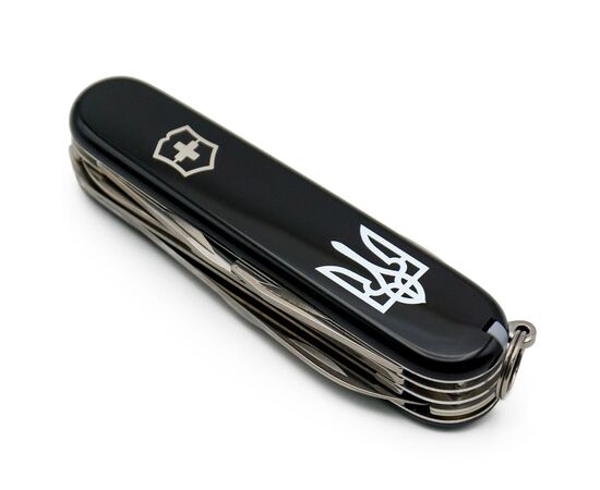 Нож Victorinox Huntsman Ukraine Black "Тризуб" (1.3713.3_T0010u), изображение 6