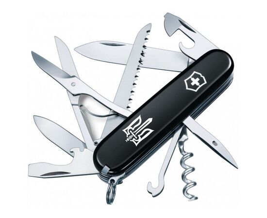 Нож Victorinox Huntsman Ukraine Black "Тризуб ОУН" (1.3713.3_T0300u)