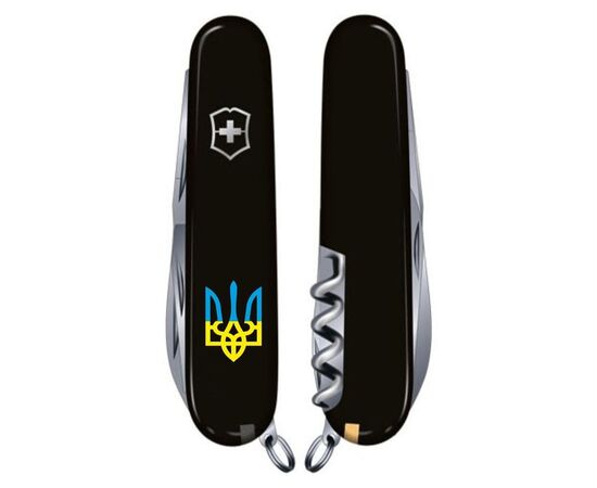 Нож Victorinox Huntsman Ukraine Black "Тризуб Жовто-Блакитний" (1.3713.3_T0016u), изображение 3 Нож Victorinox Huntsman Ukraine Black "Тризуб Жовто-Блакитний" (1.3713.3_T0016u), изображение 3
