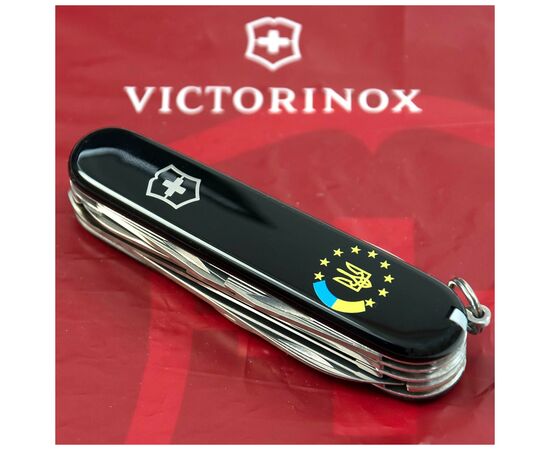 Нож Victorinox Huntsman Ukraine Black "Україна ЄС" (1.3713.3_T1130u), изображение 2