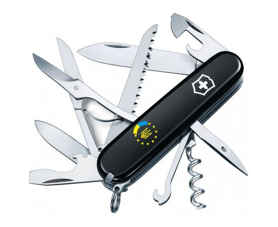 Нож Victorinox Huntsman Ukraine Black "Україна ЄС" (1.3713.3_T1130u)