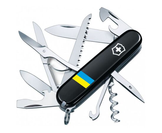 Нож Victorinox Huntsman Ukraine Black "Прапор України" (1.3713.3_T1100u)