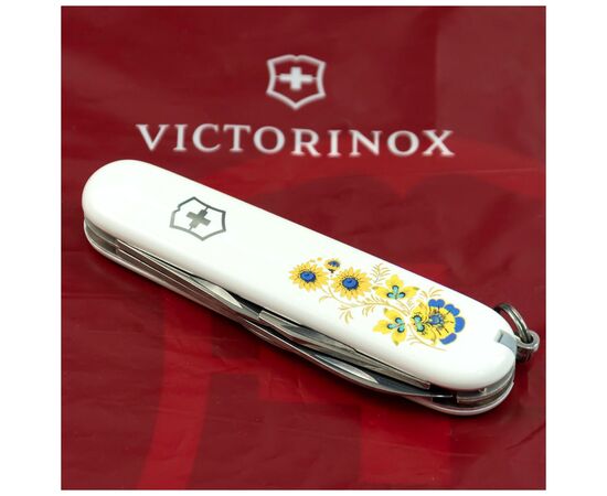 Нож Victorinox Spartan Ukraine White "Квіти" (1.3603.7_T1050u), изображение 2 Нож Victorinox Spartan Ukraine White "Квіти" (1.3603.7_T1050u), изображение 2