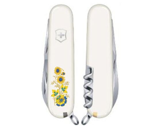 Нож Victorinox Spartan Ukraine White "Квіти" (1.3603.7_T1050u), изображение 4 Нож Victorinox Spartan Ukraine White "Квіти" (1.3603.7_T1050u), изображение 4