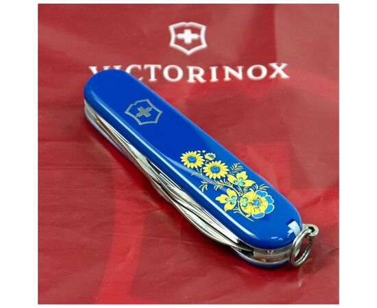 Нож Victorinox Spartan Ukraine Blue "Квіти" (1.3603.2_T1050u), изображение 2 Нож Victorinox Spartan Ukraine Blue "Квіти" (1.3603.2_T1050u), изображение 2