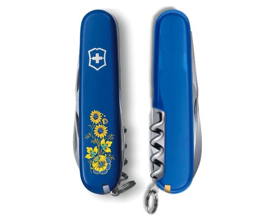 Нож Victorinox Spartan Ukraine Blue "Квіти" (1.3603.2_T1050u), изображение 3 Нож Victorinox Spartan Ukraine Blue "Квіти" (1.3603.2_T1050u), изображение 3
