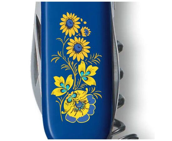Нож Victorinox Spartan Ukraine Blue "Квіти" (1.3603.2_T1050u), изображение 4 Нож Victorinox Spartan Ukraine Blue "Квіти" (1.3603.2_T1050u), изображение 4