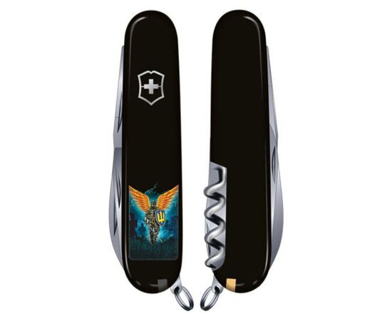 Нож Victorinox Spartan Ukraine Black "Янгол ЗСУ" (1.3603.3_T1061u), изображение 3 Нож Victorinox Spartan Ukraine Black "Янгол ЗСУ" (1.3603.3_T1061u), изображение 3