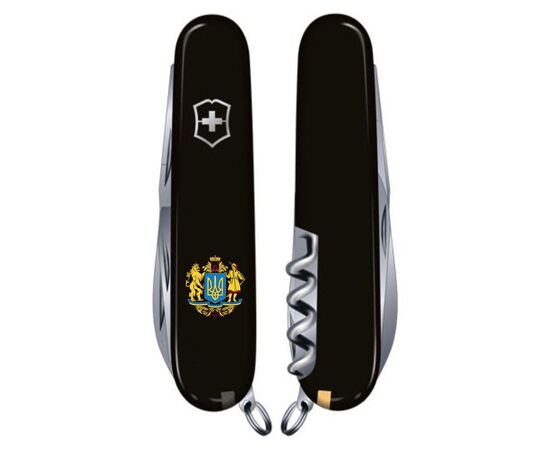 Нож Victorinox Spartan Ukraine Black "Великий Герб України" (1.3603.3_T0400u), изображение 3