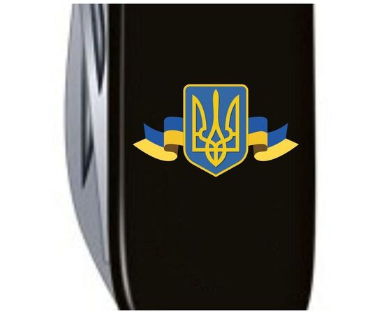 Нож Victorinox Spartan Ukraine Black "Герб України Зі Стрічкою" (1.3603.3_T1010u), изображение 4