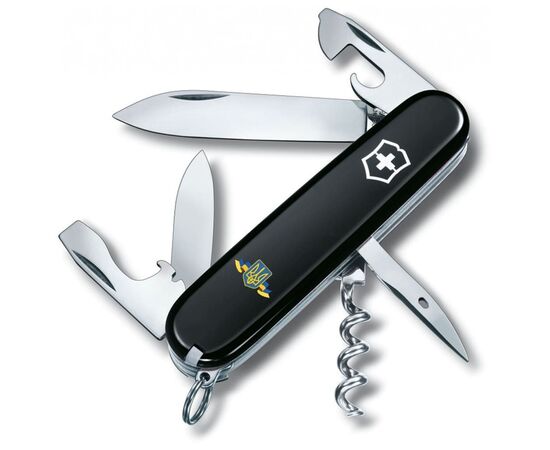 Нож Victorinox Spartan Ukraine Black "Герб України Зі Стрічкою" (1.3603.3_T1010u)