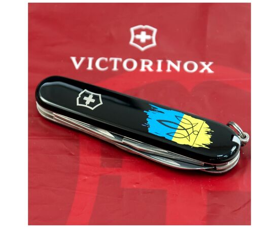 Нож Victorinox Spartan Ukraine Black "Тризуб На Тлі Прапору" (1.3603.3_T1026u), изображение 2