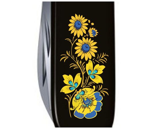 Нож Victorinox Spartan Ukraine Black "Квіти" (1.3603.3_T1050u), изображение 4 Нож Victorinox Spartan Ukraine Black "Квіти" (1.3603.3_T1050u), изображение 4