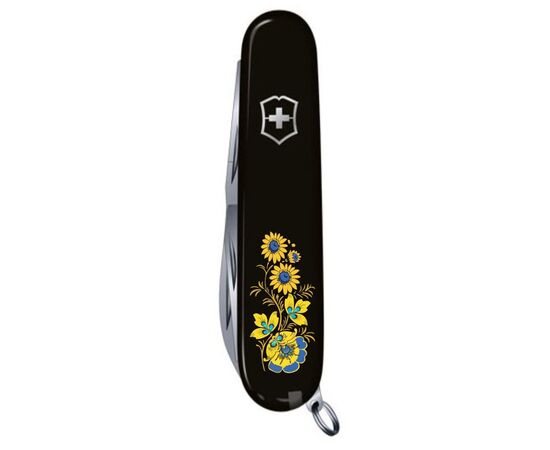Нож Victorinox Spartan Ukraine Black "Квіти" (1.3603.3_T1050u), изображение 5 Нож Victorinox Spartan Ukraine Black "Квіти" (1.3603.3_T1050u), изображение 5
