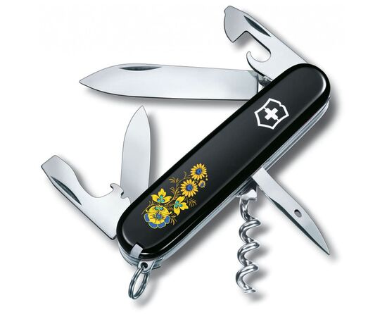Нож Victorinox Spartan Ukraine Black "Квіти" (1.3603.3_T1050u)