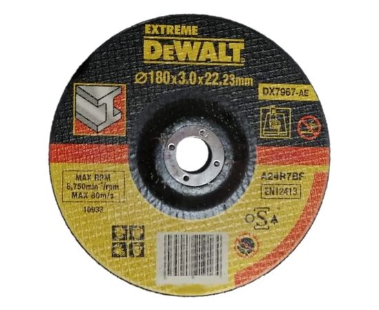 Круг відрізний DeWALT EXTREME, сталь/металеві труби та профілі/кольорові метали, 180х3.0х22.23 мм (DX7967)