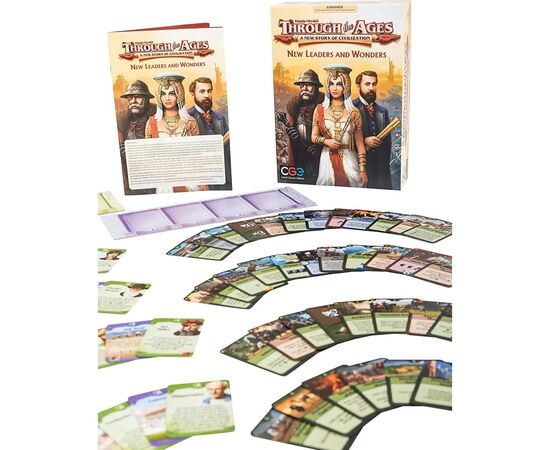 Настольная игра Czech Games Edition Through The Ages: New Leaders and Wonders, дополнение (CGE00057), изображение 2 Настольная игра Czech Games Edition Through The Ages: New Leaders and Wonders, дополнение (CGE00057), изображение 2
