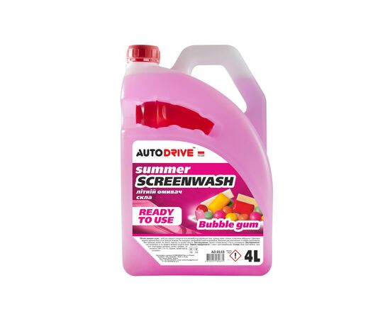 Омыватель автомобильный AUTO DRIVE Summer Screen Wash Bubble Gum 4л (AD0133)