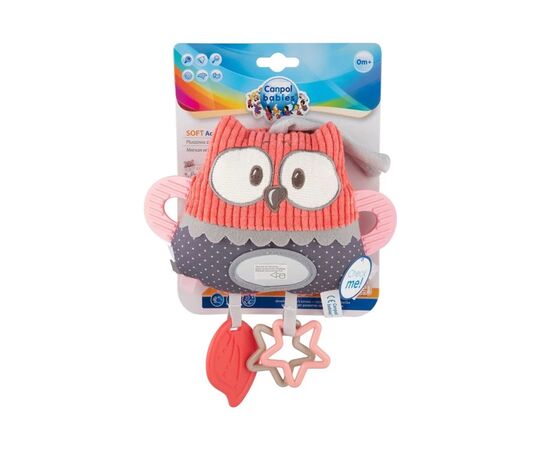 Іграшка на коляску Canpol Pastel Friends плюшева розвивальна Коралова (68/065_cor)