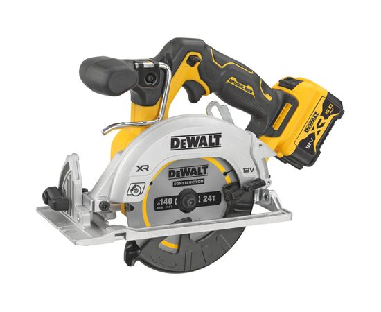 Дискова пила DeWALT 12В XR Li-lon безщіткова, диск 140х20 мм, 2x5Ah, кейс TSTAK (DCS512P2)