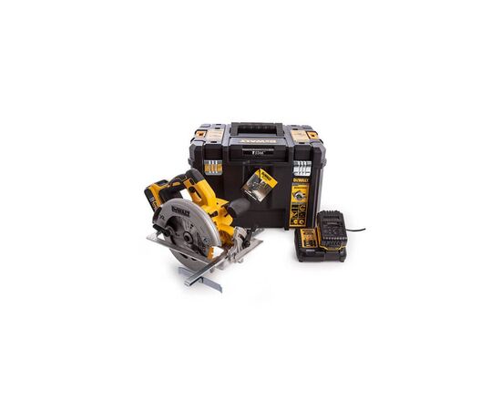 Дисковая пила DeWALT 18В XR Li-Ion, диск 184х16 мм, 3.6 кг, 2x5Ah, кейс TSTAK (DCS570P2), изображение 4 Дисковая пила DeWALT 18В XR Li-Ion, диск 184х16 мм, 3.6 кг, 2x5Ah, кейс TSTAK (DCS570P2), изображение 4