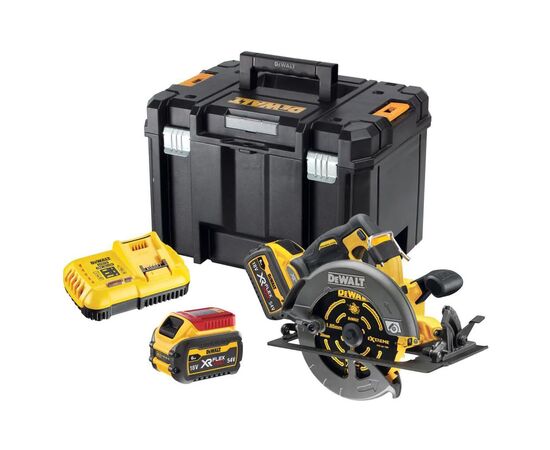Дисковая пила DeWALT 54В XR FLEXVOLT Li-lon, диск 190х30 мм, 2x2Ah, 3.6 кг, кейс TSTAK (DCS578T2), изображение 3 Дисковая пила DeWALT 54В XR FLEXVOLT Li-lon, диск 190х30 мм, 2x2Ah, 3.6 кг, кейс TSTAK (DCS578T2), изображение 3