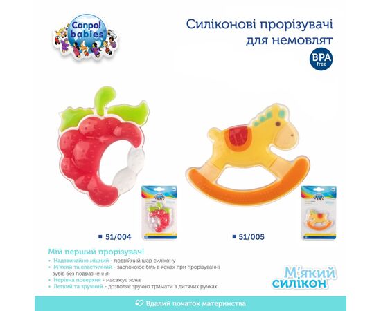 Прорезыватель Canpol babies силиконовая малина (51/004), изображение 3