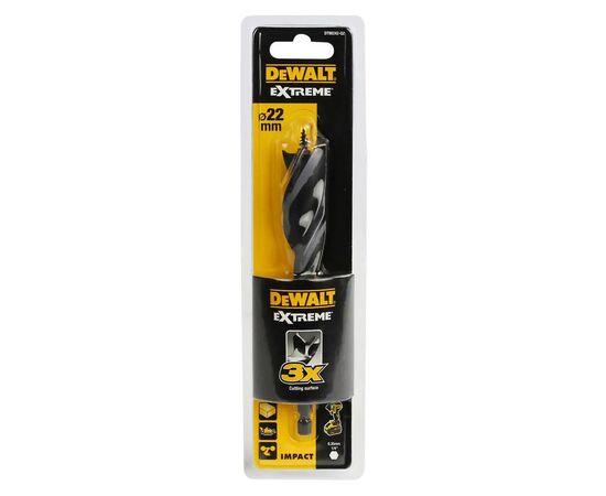 Сверло DeWALT по дереву спиральное, D=22 мм, L=152 мм, WL=100 мм, 1 шт (DT90242)