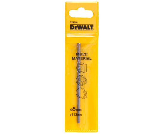 Свердло DeWALT універсальне D = 5 мм, L = 113 мм, WL = 83 мм, 1 шт (DT6518)