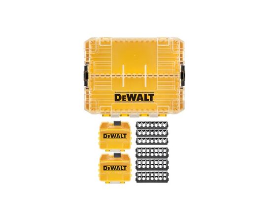 Ящик для инструментов DeWALT для бит системы TSTAK Tough Case М с футляром-2 шт, кассетами для бит 6 шт. (DT70803), изображение 3 Ящик для инструментов DeWALT для бит системы TSTAK Tough Case М с футляром-2 шт, кассетами для бит 6 шт. (DT70803), изображение 3