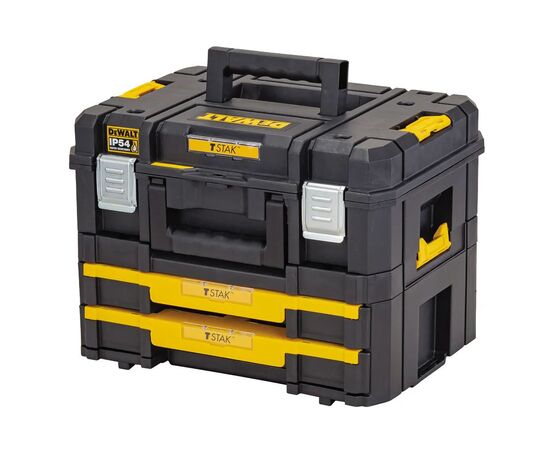 Ящик для інструментів DeWALT TSTAK 2.0 440х330х340 мм, з висувними секціями (DWST83395-1)